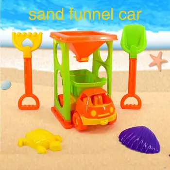 

Kids Children Summer Colorful Car Truck Sand Funnel Shovel Rake Beach Toy Set