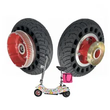 

1300g 8 Inch Electric Scooter 200x50 Solid Wheel With Solid Tire Red Rear Wheel Hub Rubber Tyres Wheel Electric Scooter Accs