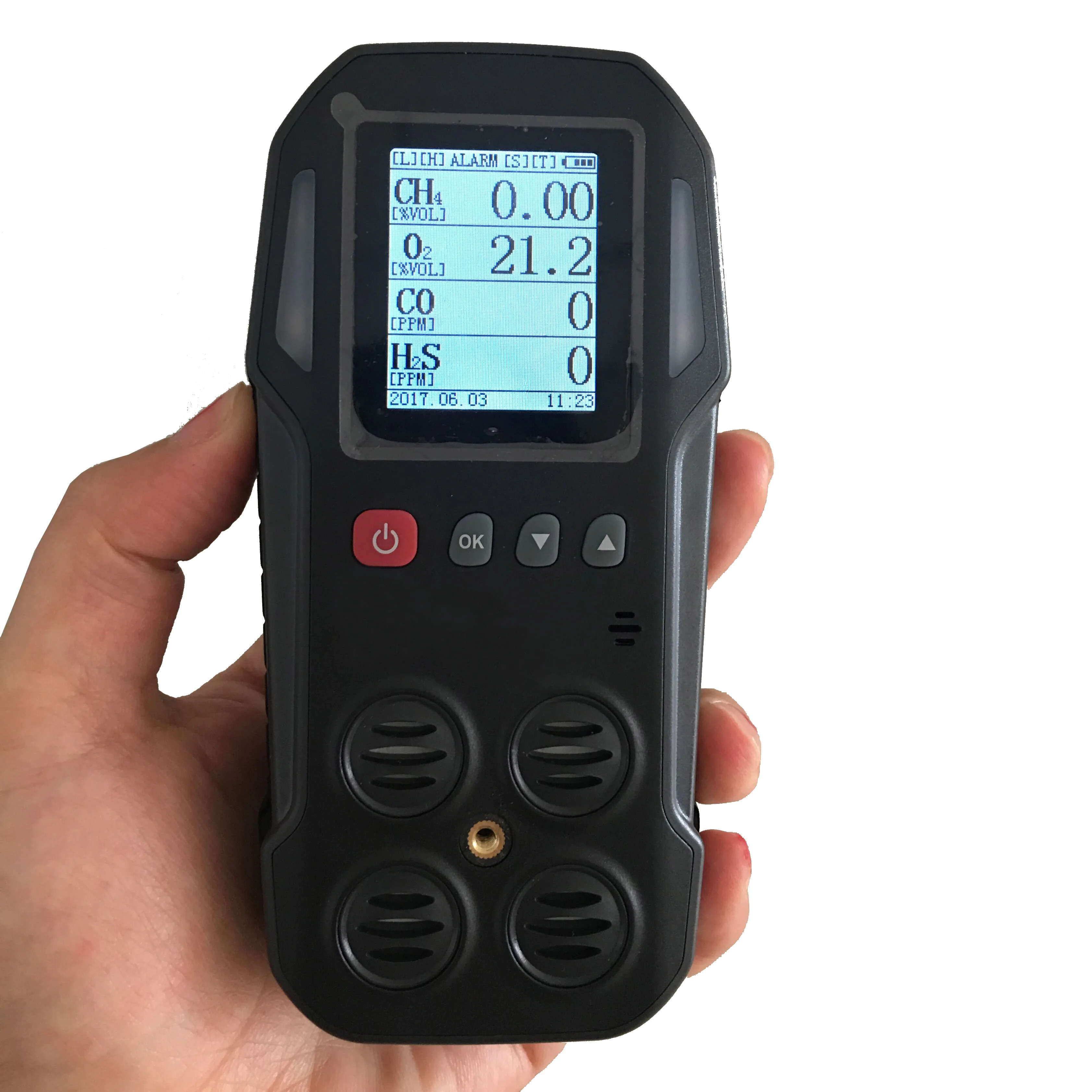 

Portable Multi 4 Gas Detector H2S CO O2 LEL with Gas Sampling Pump