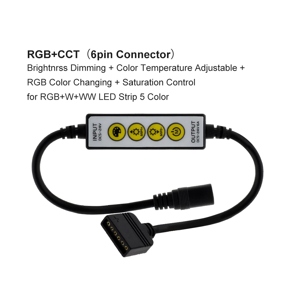 RGBCCT Новое поступление светодиодные ленты 4Key control ler для одного цвета/двойной белый/RGB/RGBW/RGB+ CCT светодиодный контрольная полоса - Цвет: RGBCCT