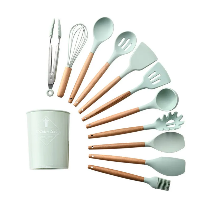 

New Silicone Turner Soup Spoon Spatula Brush Scraper Pasta Server Egg Beater Kitchen Cooking Tools Kitchenware Pink/Black/Green