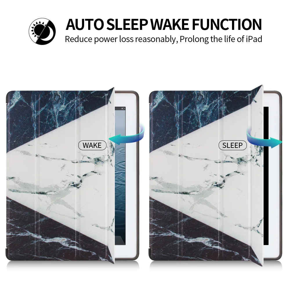 

IPad 2018 protective jacket iPad 234 flat jacket mini45 three fold marble silica gel soft shell iPad 97 sets