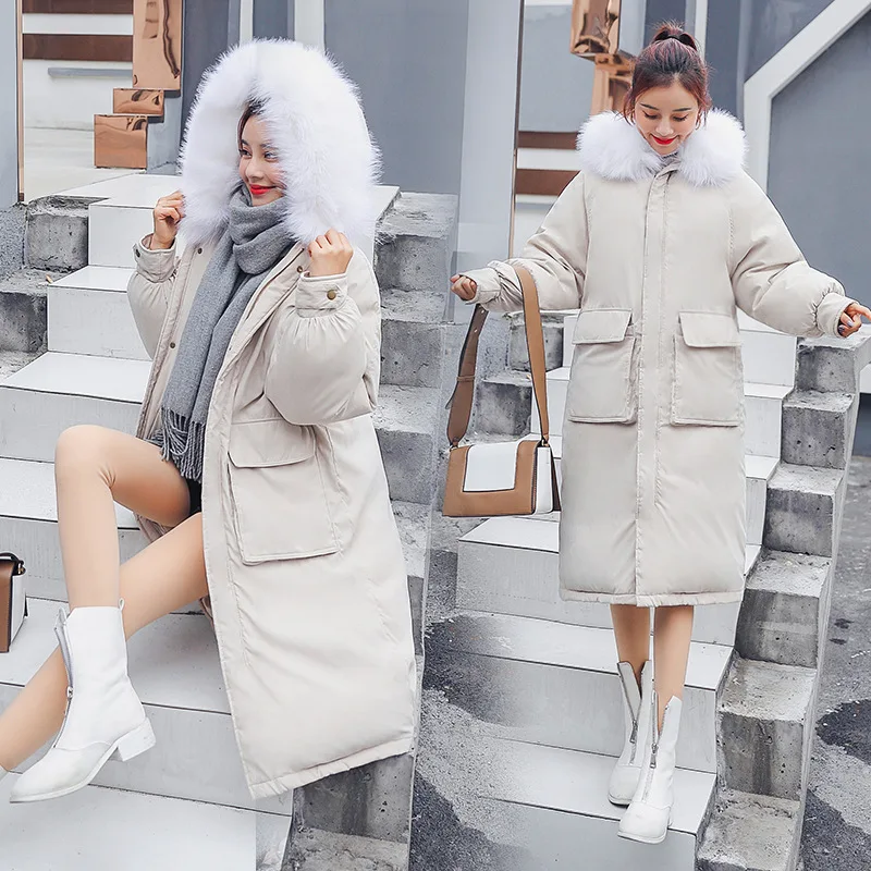 

Dongdaemun over-the-Knee Cotton Coat Women's 2018 New Style INS down Coat Mid-length Oversize Cotton Overcoat Fashion