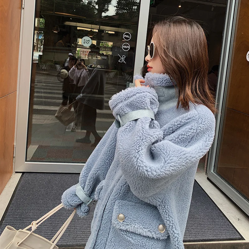 

Autumn Winter Coat Women Fluffy Jacket Thick Casual Lamb Wool Coat Female Plush Motorcycle Overcoat Soft Warm Jackets Plus Size