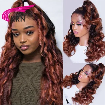

Ombre #33 Lace Front Human Hair Wigs With Baby Hair Remy Pre Plucked Brazilian 13X4 Lace Front Wigs For Women