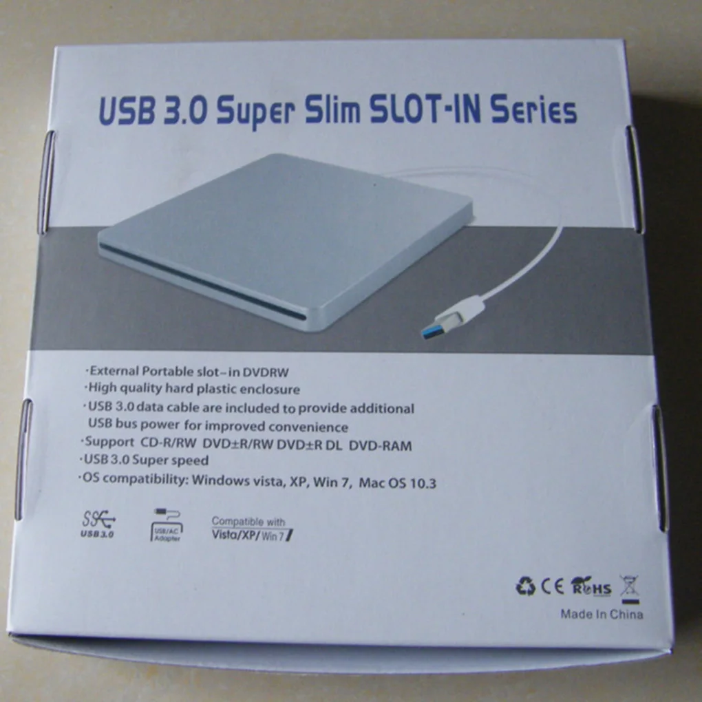 Внешний USB 3,0 передача данных слот для записи dvd-дисков внешний мобильный проигрыватель дисков Ноутбук Оптический привод DVD-ROM