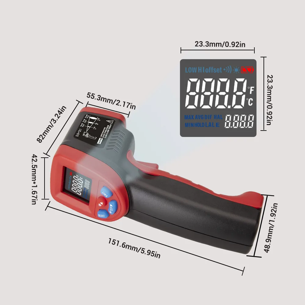ANENG GM320B+ Бесконтактный цифровой инфракрасный термометр измеритель температуры ЖК-экран тепловизор цифровой термометр
