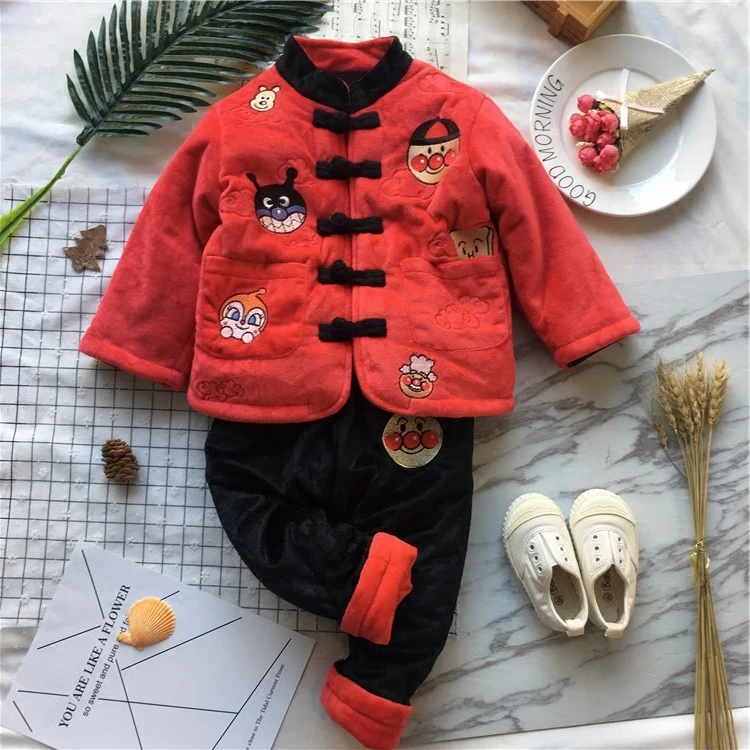 Новая зимняя одежда Tonytaobaby китайская мультяшная Одежда для мальчиков и девочек
