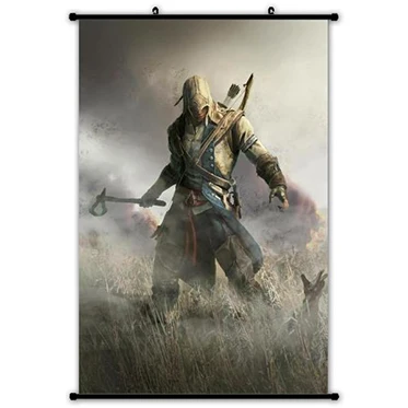 Темный хаки Assassins Creed Звёздные войны мой герой Academy прокрутки живопись аниме настенные подвесные плакаты холст 22 стиля художественное украшение для дома 2 - Цвет: Темный хаки