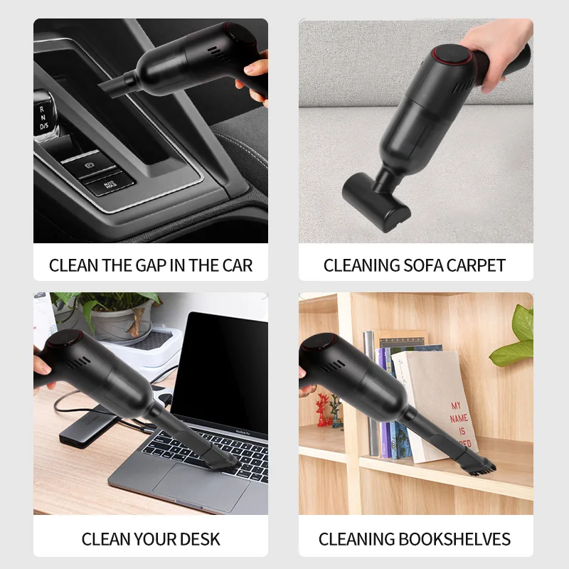 Car Vacuum Cleaner Handheld Portable Wireless Electric Vacuum Cleaner 8000Pa Strong Suction Car Household Dual-Use Mini Cleaner