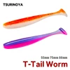 TSURINOYA новые рыболовные приманки T Tail Wrom 55 мм 75 мм 88 мм добавить запах Аттрактант басы искусственная Мягкая приманка ► Фото 1/6