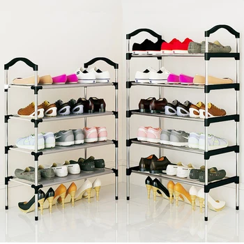 

5 Layer Metal/canvas Standing Shoe Rack Shoes Storage Shelf Organizer Door Removable Shoe Storage Cabinet Shelf Home Furniture