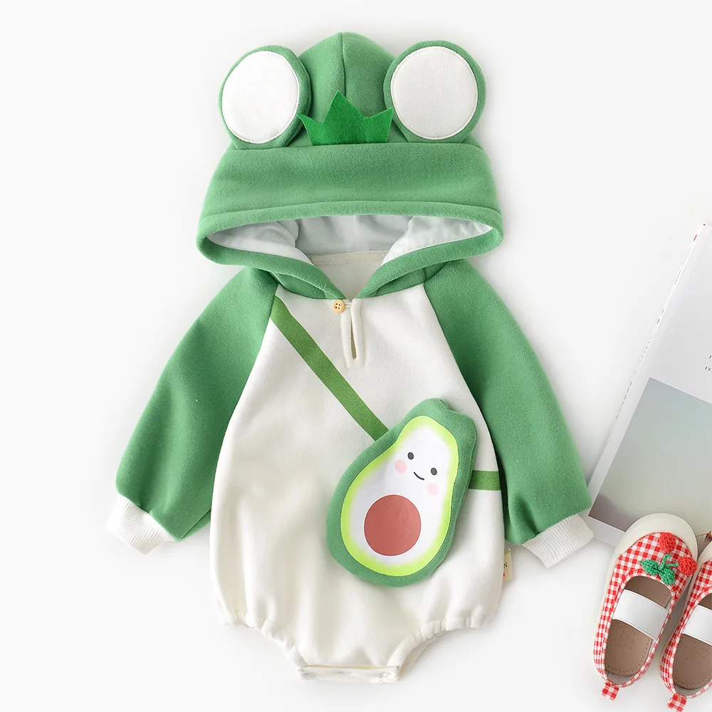 Осенние боди для новорожденных одежда маленьких девочек с объемным принтом