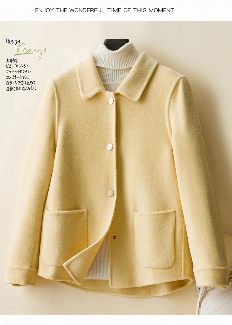 hooded puffer jacket 2021 Autumn Winter Loose-fitting Temperament Commuter Beltless Pure Color Lapel Short Korean Wool Ladies Jacket rab coat womens
