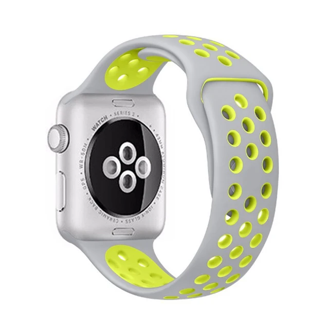 Strap for Apple watch series 7 45mm 41mm 38mm 40mm silicone watchband bracelet correa on smartwatch 6543 se 44mm 42m accessories Yellow gray