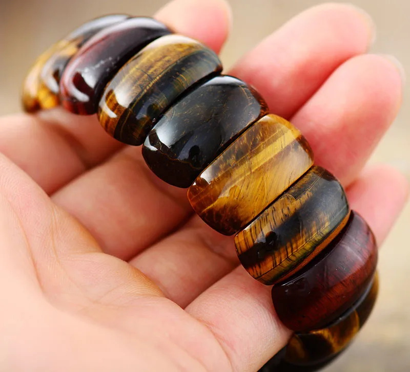 Men Stretch Bracelets Cool Tiger Eye Elastic Wristband Bracelets Natural Stone Jewelry Bijoux Couples Gifts