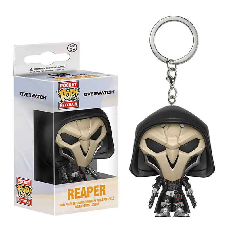 FUNKO POP OverWatche TRACER& REAPER Карманный Брелок Виниловая фигурка Коллекция Модель игрушки - Цвет: REAPER