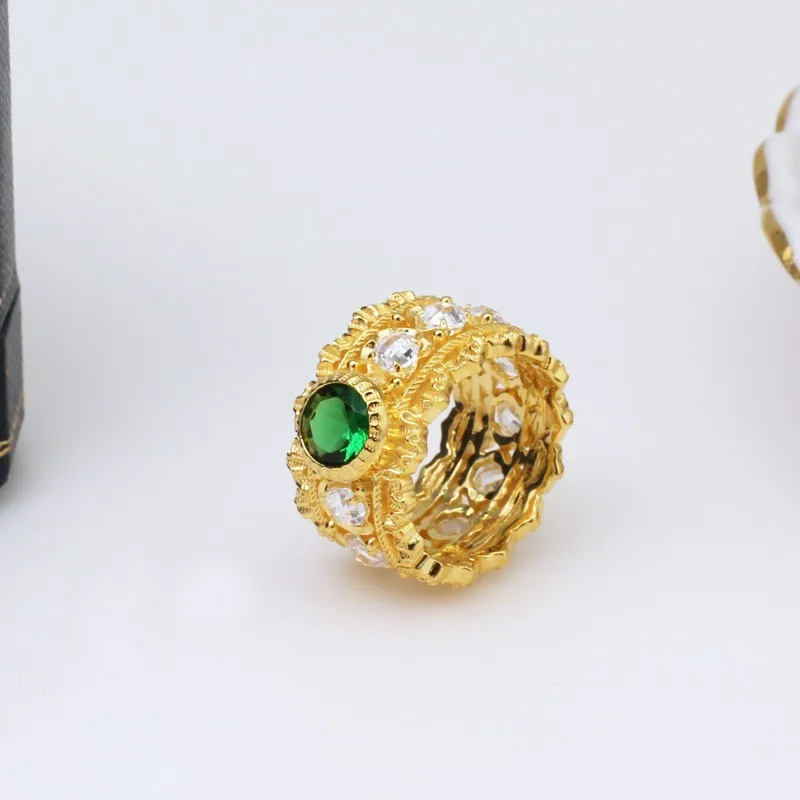 

CMajor S925 Sterling Silver Jewelry Vintage Palace Luxury Two-Color Green Stone Women's Free Shipping No Minimum Order Quantity