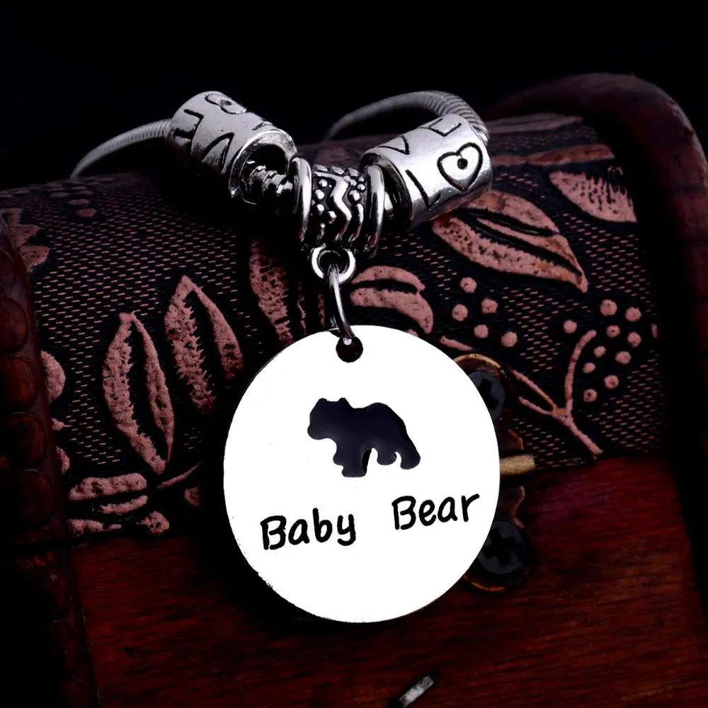 12 шт., детские браслеты с медведями для женщин, винтажная Подвеска Медведь для мамы, браслет, цепочка для маленькой змеи, подарок на день рождения, подвеска с медведем, ювелирные изделия, хит