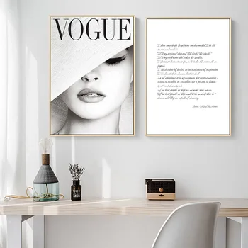 

Black And White Posters Beauty Wall Prints Abstract Canvas Painting Quotes Art Print Vogue Wall Pictures For Girl Room Decor