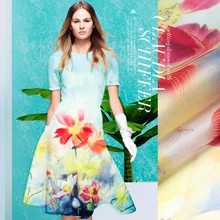 140 см клетчатая шелковая органза метр 12 мм Печатная китайская шелковая ткань микро перспективная ткань для платья оптом шелковая ткань