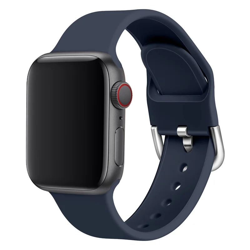 Ремешок для Apple Watch 44 мм 40 мм 38 мм 42 мм спортивный силиконовый браслет correa iwatch series 5 4 3 2 Аксессуары для Apple watch 4 - Цвет ремешка: 6 Dark blue