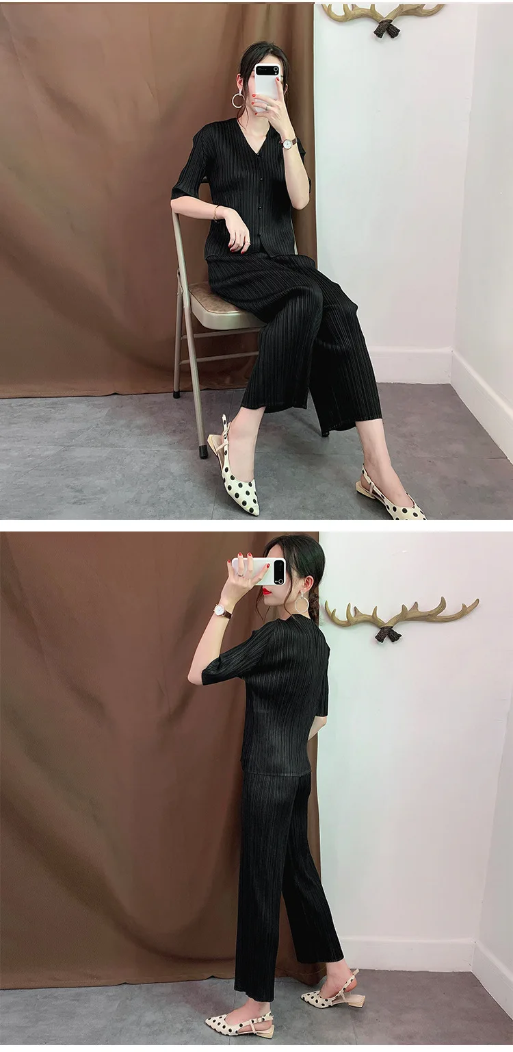 Miyake fold куртка с v-образным вырезом Осень Новая мода темперамент плиссированная куртка тонкая куртка