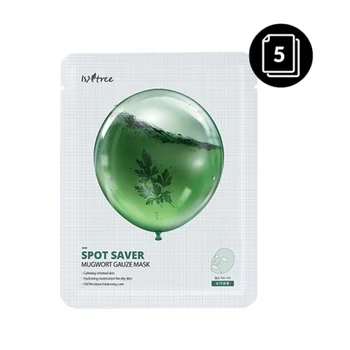

Isntree Spot Saver Mugwort Gauze Mask 23g 5pcs Calm Moisturizing Repair brighten Skin Care facial whitening Face Oil-control