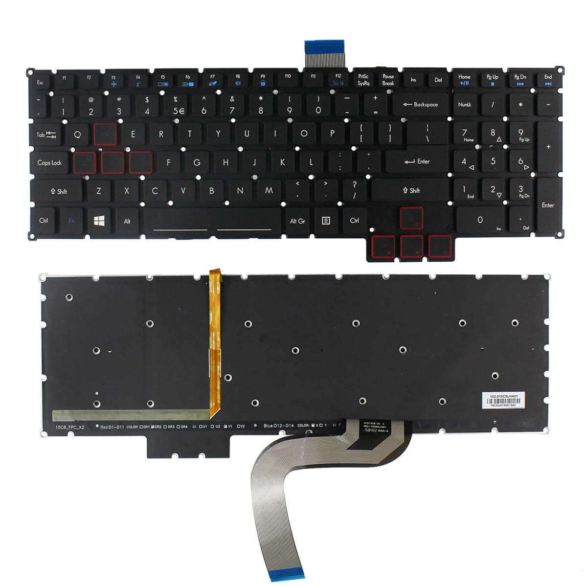  New keyboard keys replacement clavier For Acer Predator G9-791 G9-792 G9-793 Laptop Replacement