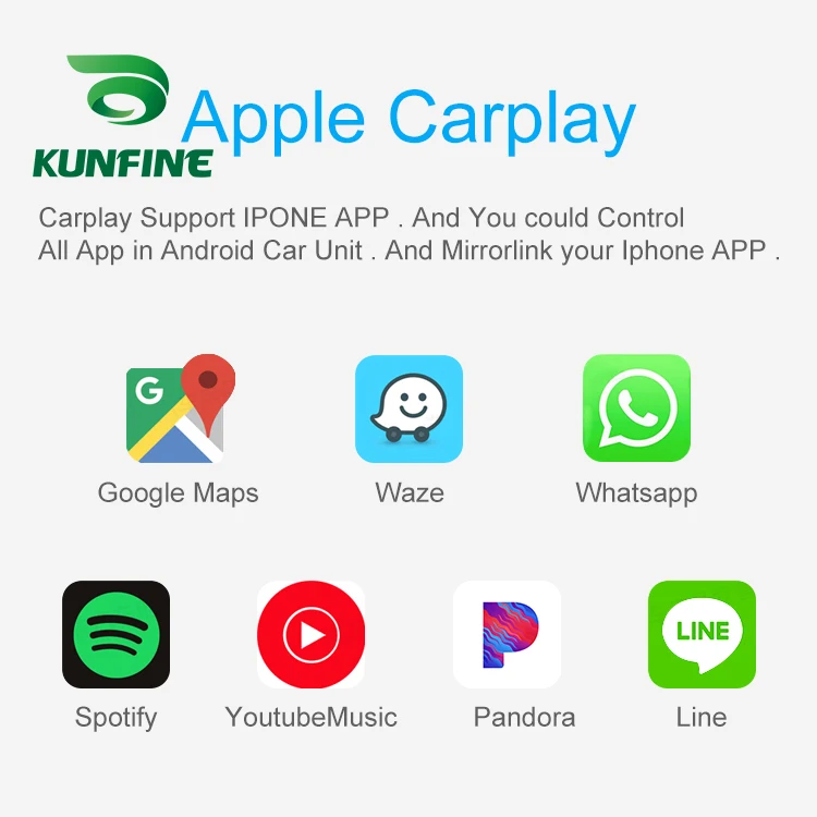 KUNFINE Wireless Wire Apple CarPlay Dongle for Android Car stereo Unit USB Carplay Stick with Android AUTO (7)