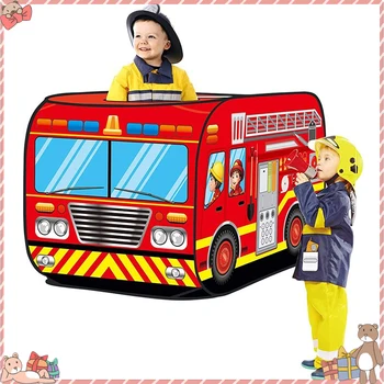 

Fire Truck/Police Car Design Children's Play Tent Kids Gamehouse Toy Hut Easy Fold Playhouse Firefighter Policemen Pretend Play