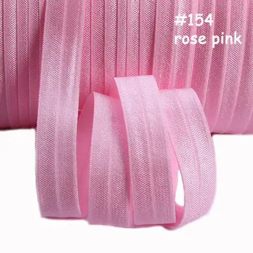 154 rose pink 100 ярдов/рулон) 5/" сплошной цвет враг на голову эластичная повязка для головы - Цвет: 154 rose pink