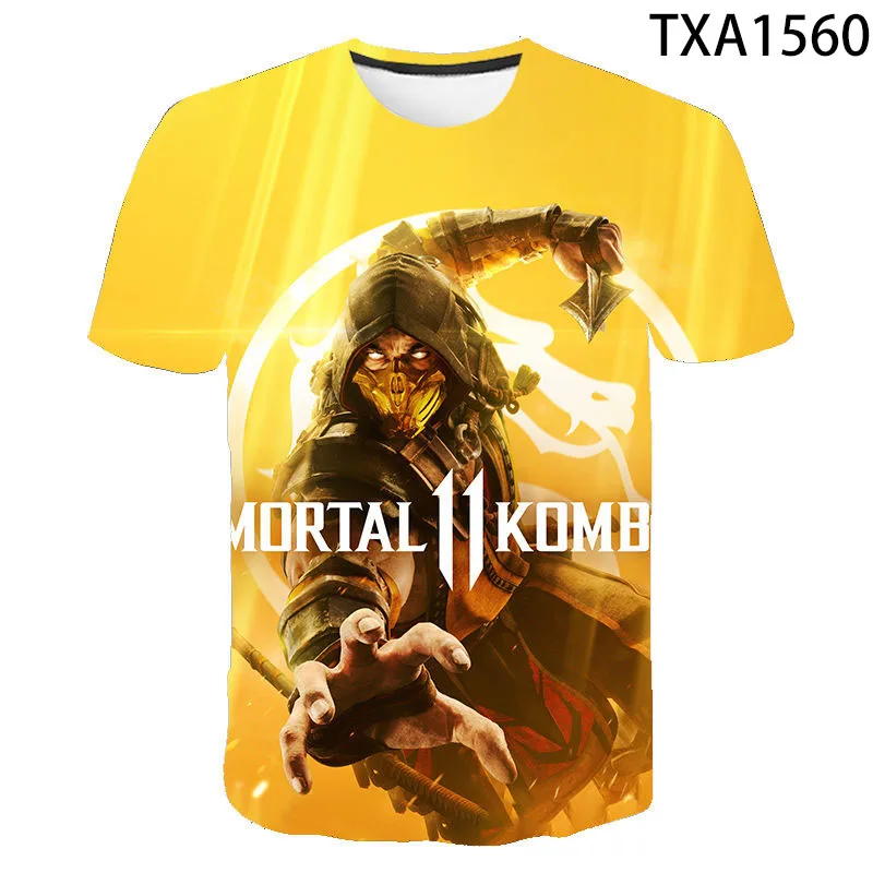 2020 New Mortal Kombat 3D Printed T Shirt Men Women Casual Short Sleeve Game MK T-Shirt Streetwear Cool Boy Girl Kids Tops Tee | Мужская