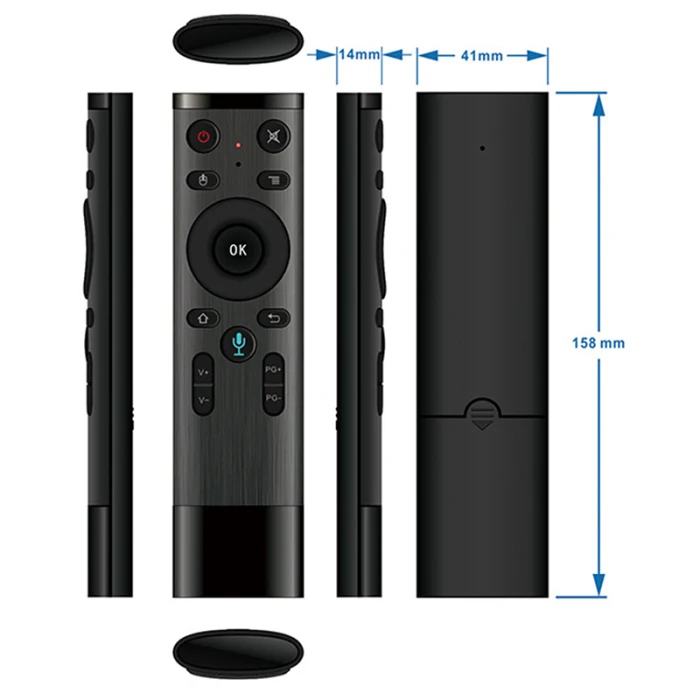 Bluetooth/2,4 ГГц wifi голосовой пульт дистанционного управления воздушная мышь с USB Приемником для Smart tv Android Box IP tv JHP-лучший