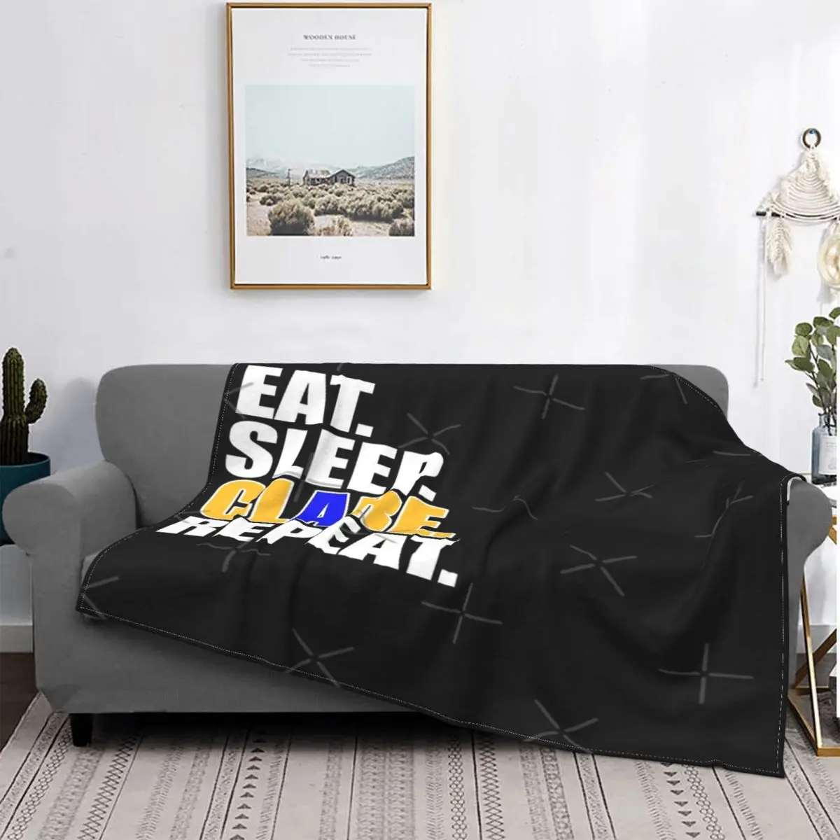 Manta a cuadros de Clare с Ирландией Eat Sleep colcha repetiтор для cama edredones playa mantas r | Дом и сад
