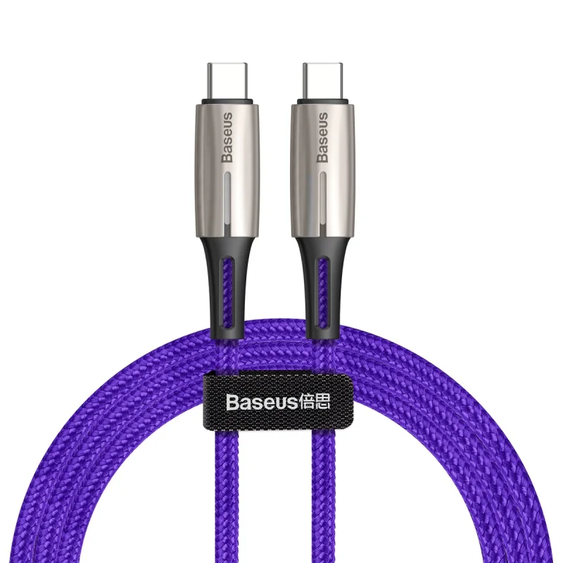 Baseus usb type C к USB C кабель PD2.0 60 Вт 20 в 3A Falsh Зарядка для huawei Xiaomi Быстрая зарядка кабель для передачи данных провод type-C шнур - Название цвета: Purple 1M