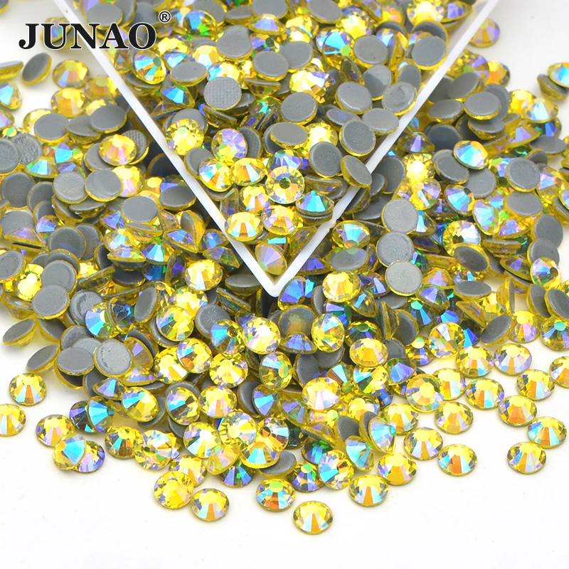 Стразы JUNAO SS 6 8 10 12 16 20 30 Синие стразы для горячей фиксации с плоским основанием