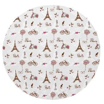 

Super Soft Plush Flannel Blanket Paris City Eiffel Tower Blankets Round Throw Blanket for Beds