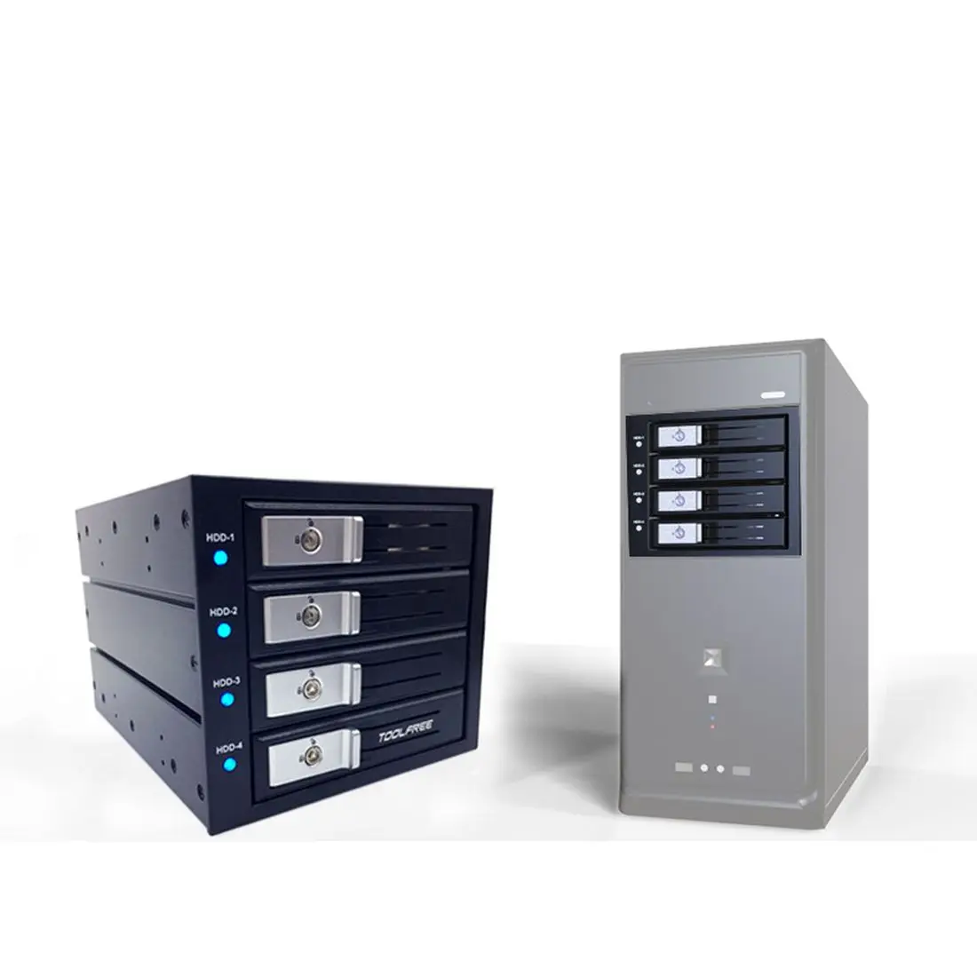 TOOLFREE Aluminum Alloy 3.5 inch 3/4/5-bay 6G 12G SATA/SAS 6Gbps Hard Drive Tray Hard Disk Enclosure Extraction Box For Desktop