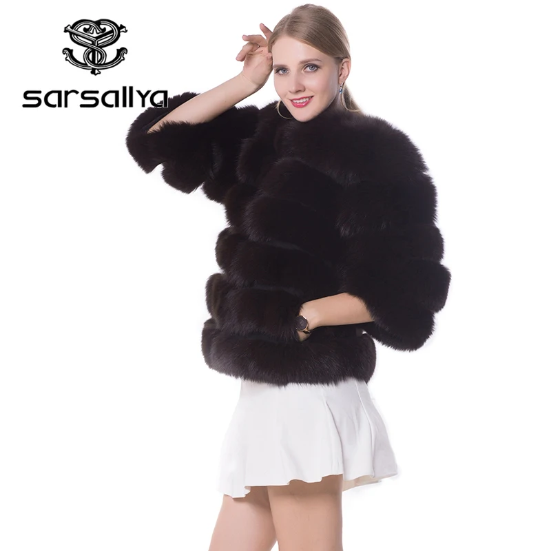 SARSALLYA натуральный мех лисий мех пальто женщин длина 90 см натуральный мех пальто лисий мех куртки жилет норка