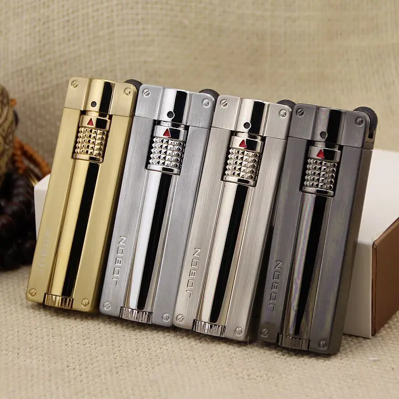 

Portable New Jobon Torch Lighter Metal Windproof Gas Butane Jet Flint Lighter Turbo BBQ Cigar Spray Gun Gadgets Men