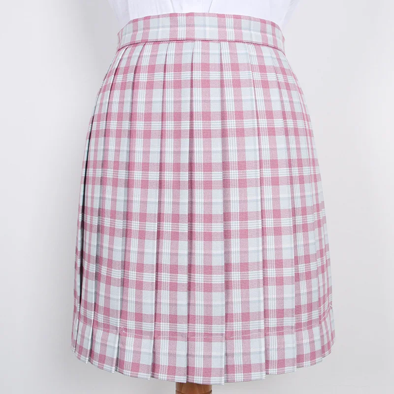 Skirt Японская розовая зеленая клетчатая юбка с высокой талией для девочек, Студенческая форма JK, плиссированная юбка, весенне-осенняя стильная юбка Мори для девушки в стиле Харадзюку - Цвет: Skirt