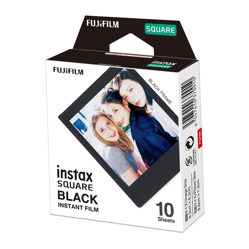 Fujifilm Instax Mini пленка 10 листов мини черная мгновенная фотобумага для камеры Instax Mini квадратная SQ20 SQ10 SQ6 фотобумага черная