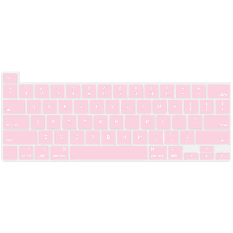 Solid Pink HRH цветная силиконовая английская клавиатура, кожный чехол для MacBook New Pro 16 дюймов с сенсорной панелью и сенсорным ID A2141 - Цвет: Solid Pink