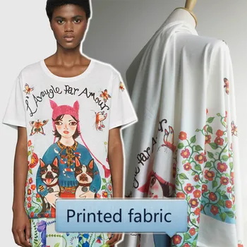 

148 cm wide printed fabric meter summer digital printed fabric brand shirt dress handmade DIY fabric wholesale cloth