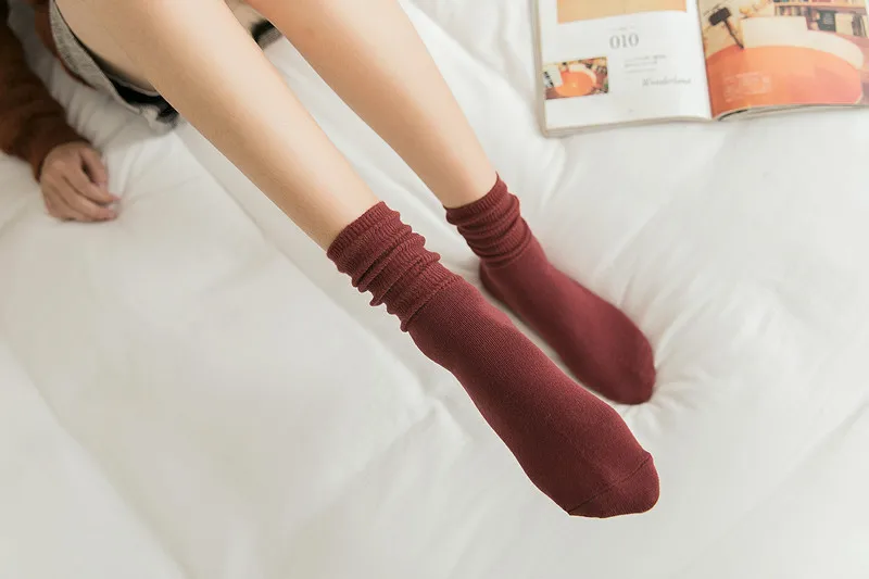 10Pairs piles of socks women wool socks solid color bright socks ladies College Wind Socks woman Wholesale
