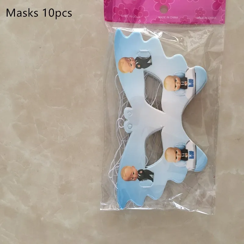 masks 10pcs 1 шт./упак. ребенок босс их пластиковые скатерти для Boss одноразовые покрытие стола Baby shower День рождения украшения - Цвет: masks 10pcs