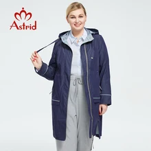 Astrid 2021 frauen Frühling Herbst Graben Mantel Frauen Jacke Oversize Zipper Oberbekleidung Weibliche Denim Blau Lange Windjacke ALS-9012