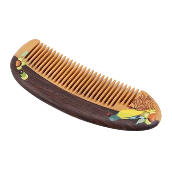 

1Pc Natural Peach Wood Comb Close Teeth Anti-static Head Massage Beard Hair Care Wooden Tools Beauty Accessories