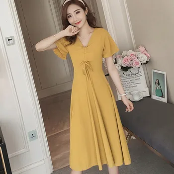 

611# Sexy V Neck Sheath Maternity Dress Summer Fashion Bodycon Slim Clothes for Pregnant Women Elegant Pregnancy Clothing